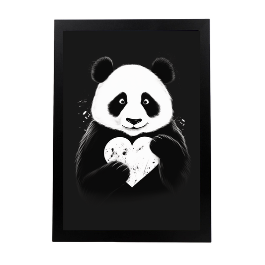 Póster de Panda Haciendo Corazón