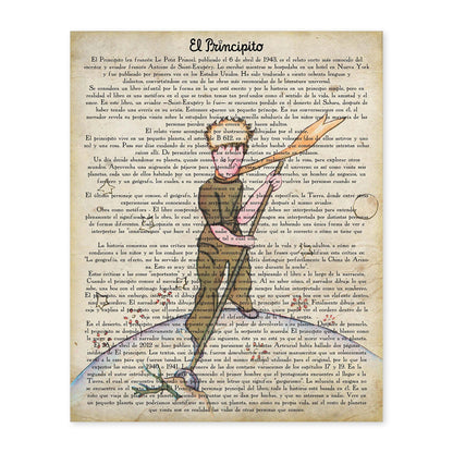 Poster del principito para niños pequeños. Lámina de Principito escavando con definiciones.-Artwork-Nacnic-A4-Sin marco-Nacnic Estudio SL