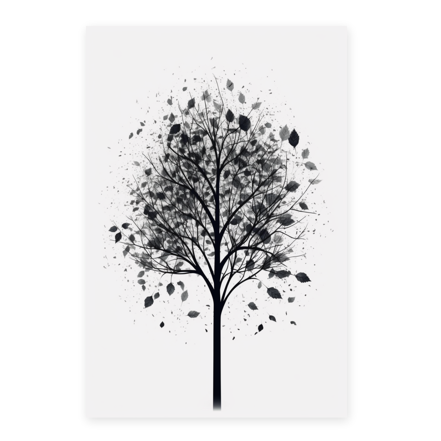 Póster Minimalista Árbol de Hojas de Alta Calidad Nacnic