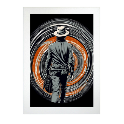 Póster de Viajero del Tiempo con Sombrero