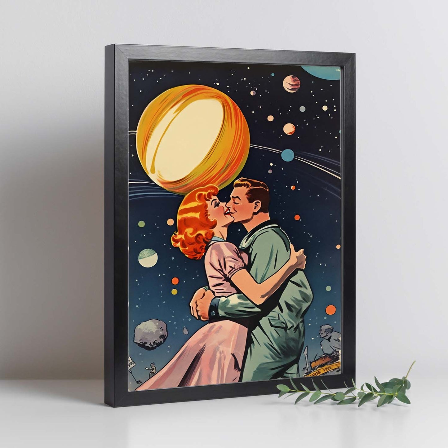 Póster Espacial de Pareja Años 60