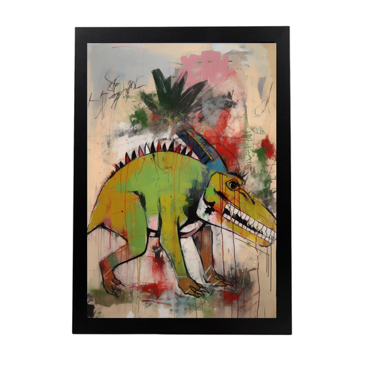 Póster Estilo Dinosaurio de Basquiat