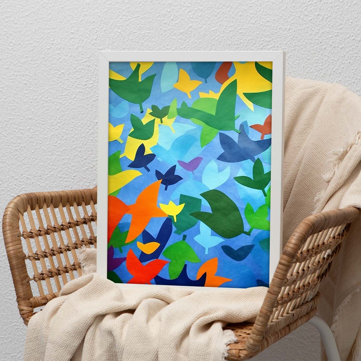 Póster Estilo Matisse con Diseños Brillantes Recortados