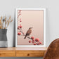 Póster Minimalista de Flores y Pájaro Moderno de Teléfono