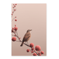 Póster Minimalista de Flores y Pájaro Moderno de Teléfono