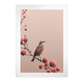 Póster Minimalista de Flores y Pájaro Moderno de Teléfono