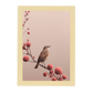Póster Minimalista de Flores y Pájaro Moderno de Teléfono