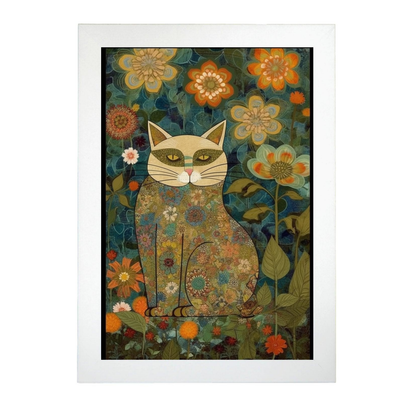 Póster Gatito en Jardín estilo Ryo Takemasa y Wu