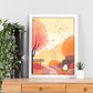 Póster Gato Lindo en Jardín Estilo Ryo Takemasa