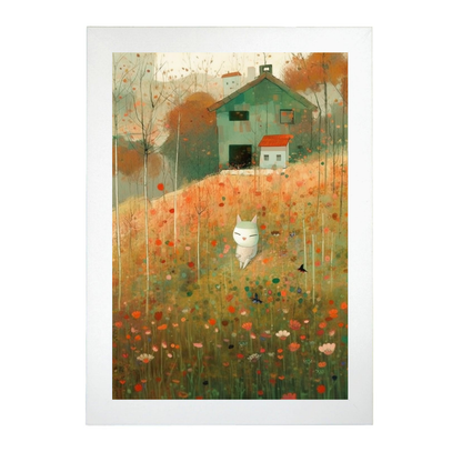 Póster de Gato Lindo estilo Jardín Ryo Takemasa y Wu