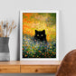 Póster del Gato Negro en el Jardín