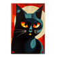 Póster Gato Negro en Estilo Airbrush