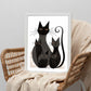 Lámina Boho de Gatos Negros Minimalistas