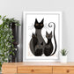 Lámina Boho de Gatos Negros Minimalistas