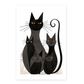 Lámina Boho de Gatos Negros Minimalistas
