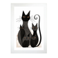 Lámina Boho de Gatos Negros Minimalistas