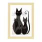 Lámina Boho de Gatos Negros Minimalistas
