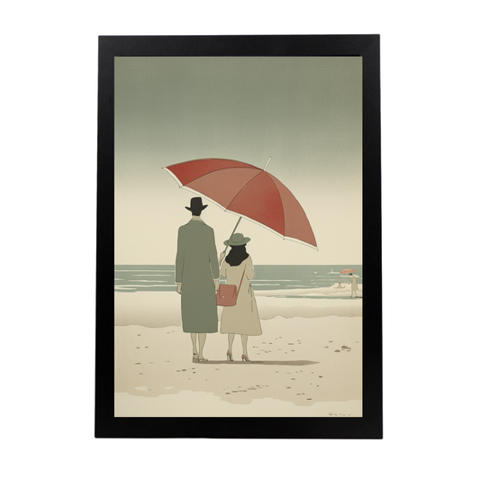 Lámina Gente de la Playa bajo un Parasol de Alessandro Gottardo