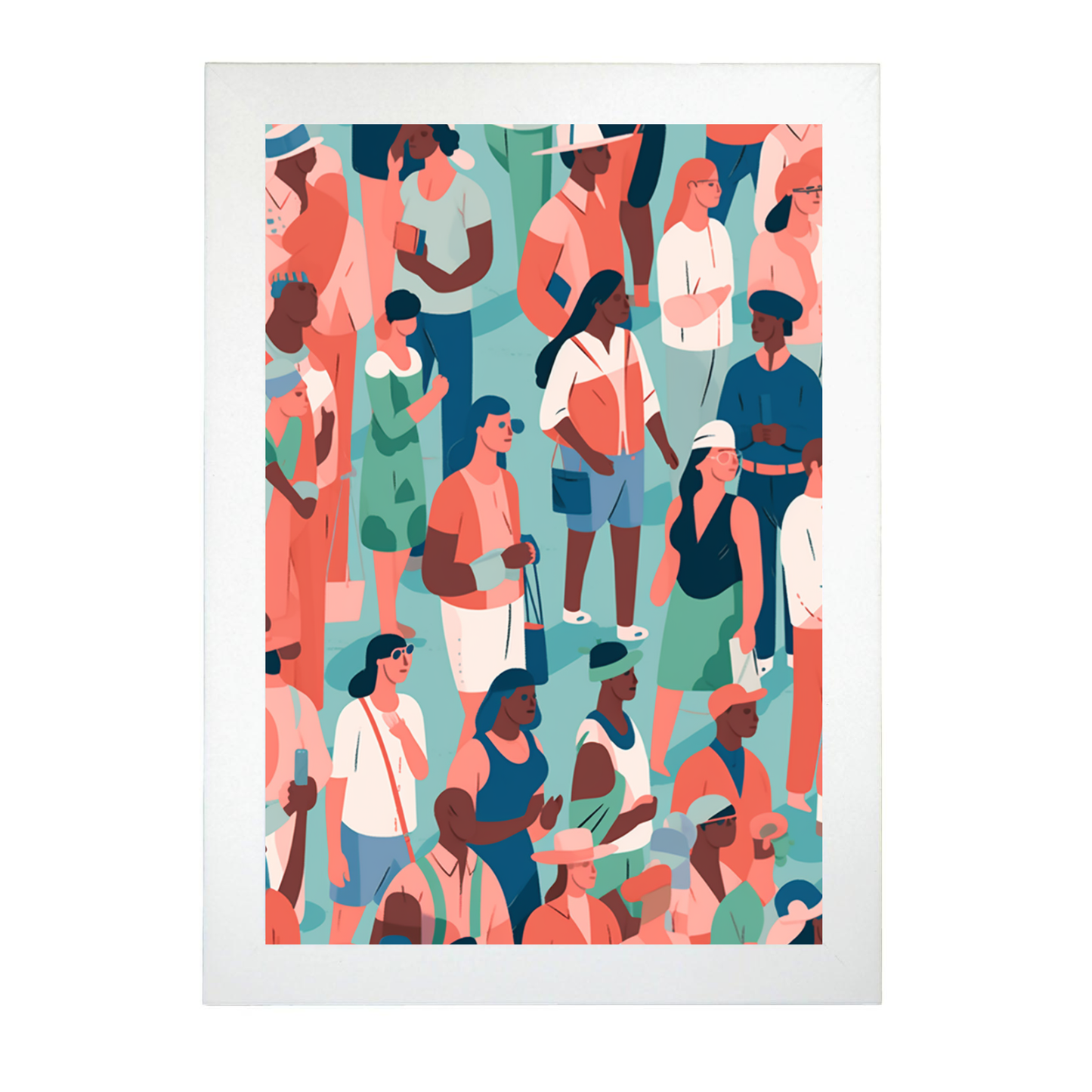 Poster de Ilustración Digital de Personas Coloridas