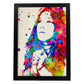 Poster imagen de Janis Joplin2. Posters con diseño acuarela de famosos, actores, músicos-Artwork-Nacnic-A4-Marco Negro-Nacnic Estudio SL