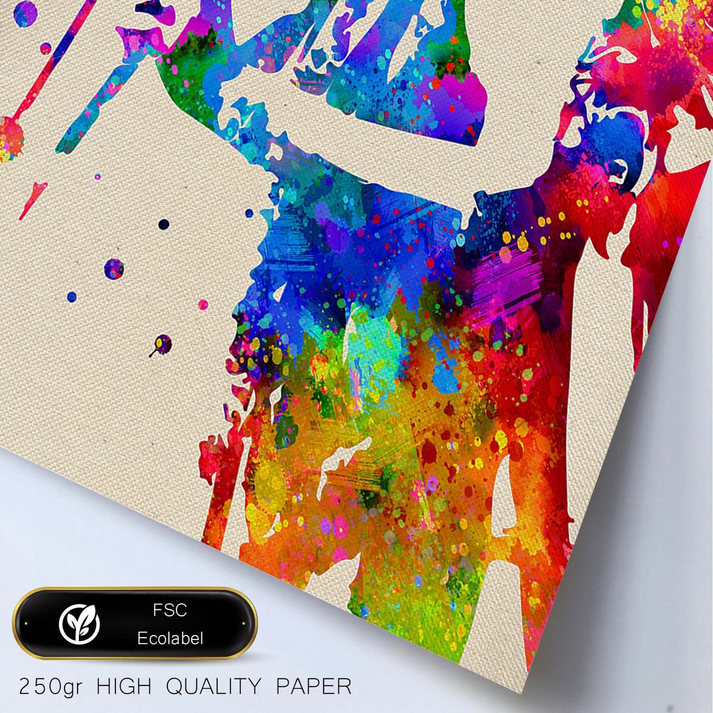 Poster imagen de Janis Joplin. Posters con diseño acuarela de famosos, actores, músicos-Artwork-Nacnic-Nacnic Estudio SL