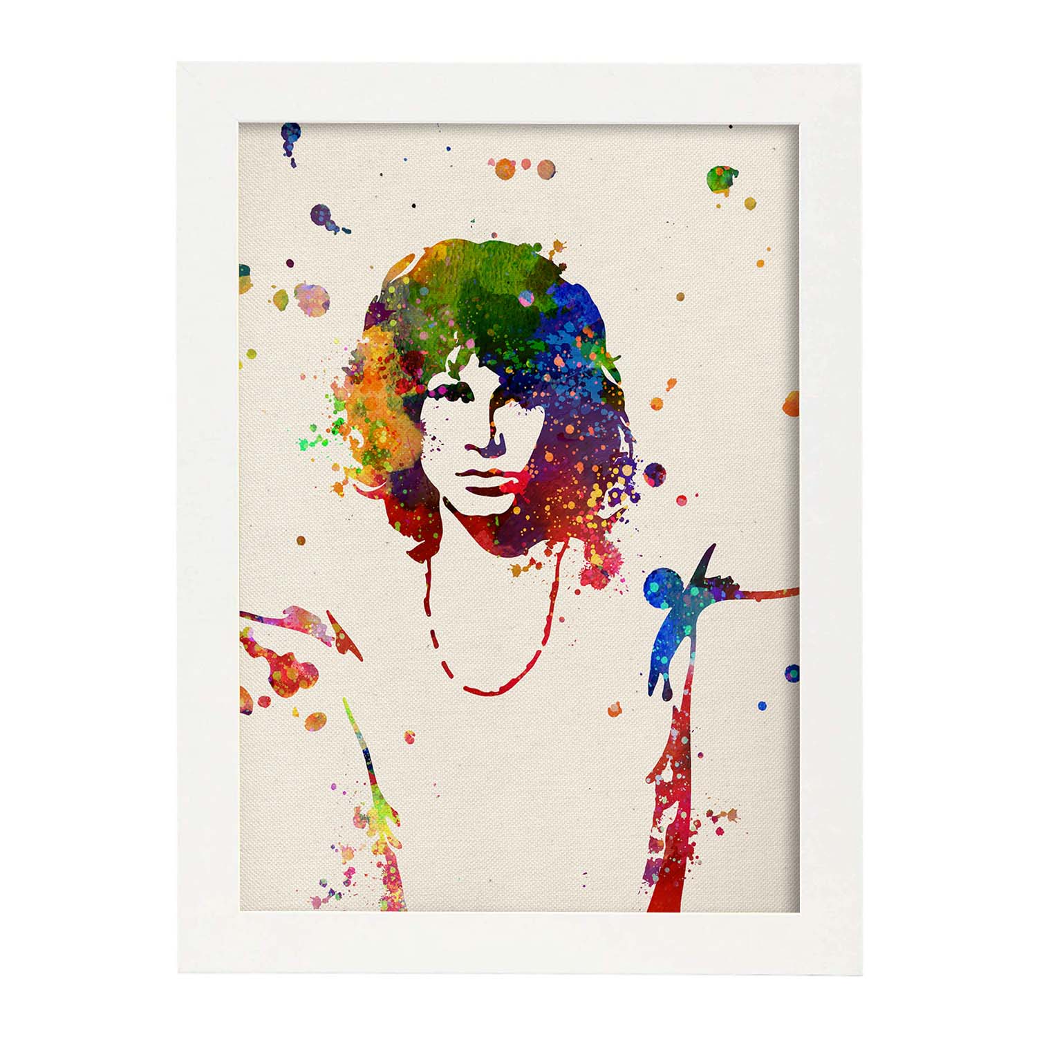 Poster imagen de Jim Morrison. Posters con diseño acuarela de famosos, actores, músicos-Artwork-Nacnic-A3-Marco Blanco-Nacnic Estudio SL