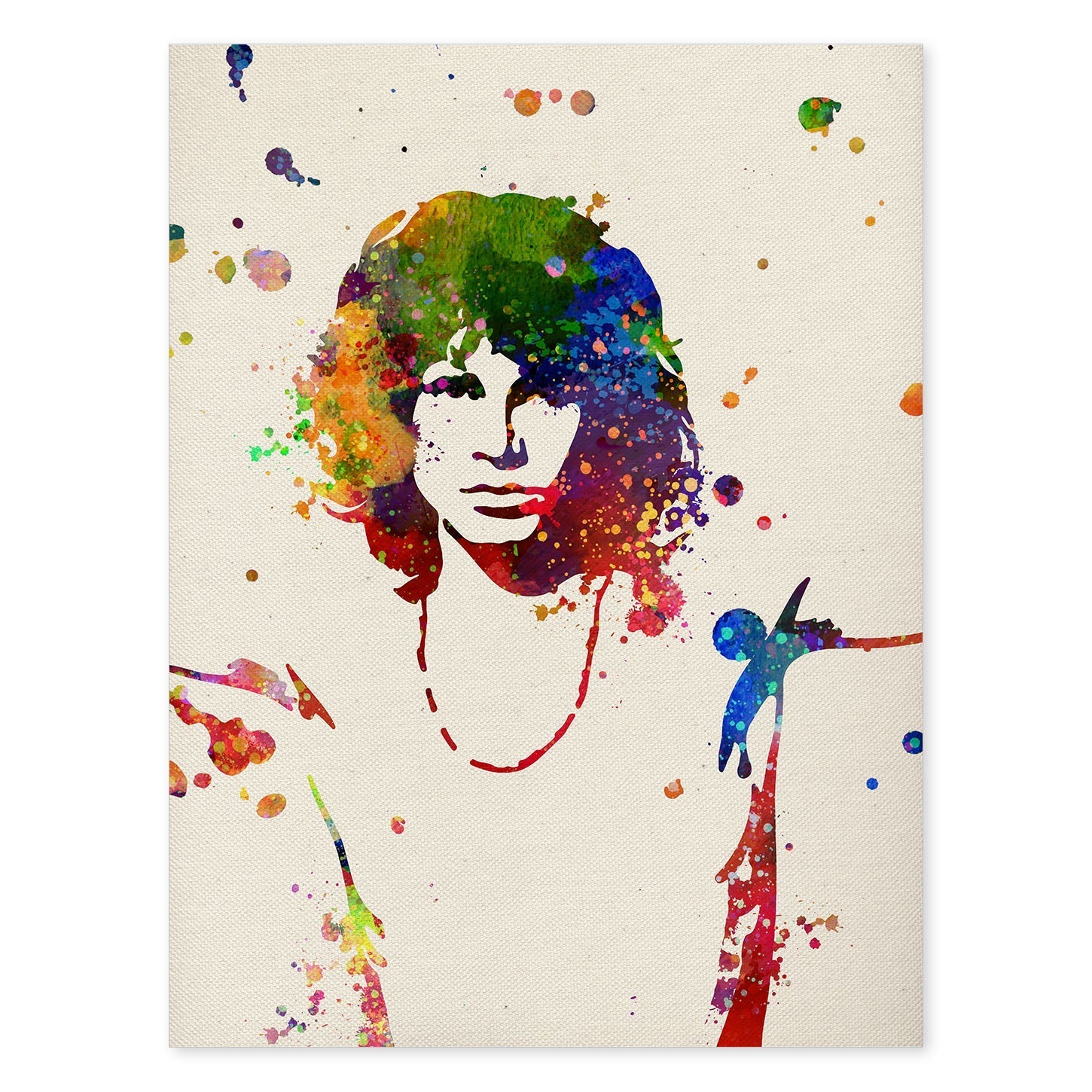 Poster imagen de Jim Morrison. Posters con diseño acuarela de famosos, actores, músicos-Artwork-Nacnic-A4-Sin marco-Nacnic Estudio SL