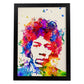 Poster imagen de Jimi hendrix. Posters con diseño acuarela de famosos, actores, músicos-Artwork-Nacnic-A4-Marco Negro-Nacnic Estudio SL