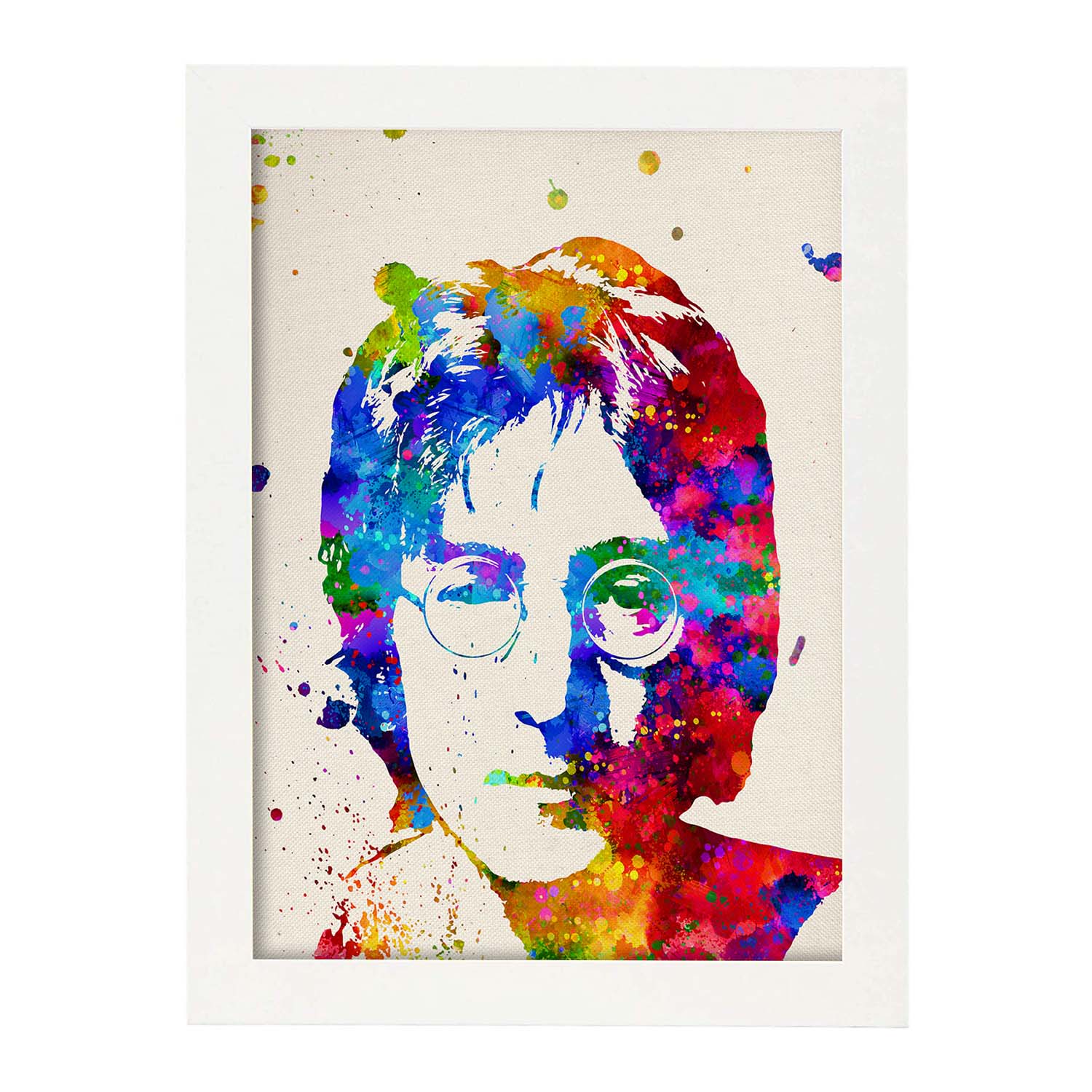 Poster imagen de John Lennon. Posters con diseño acuarela de famosos, actores, músicos-Artwork-Nacnic-A3-Marco Blanco-Nacnic Estudio SL