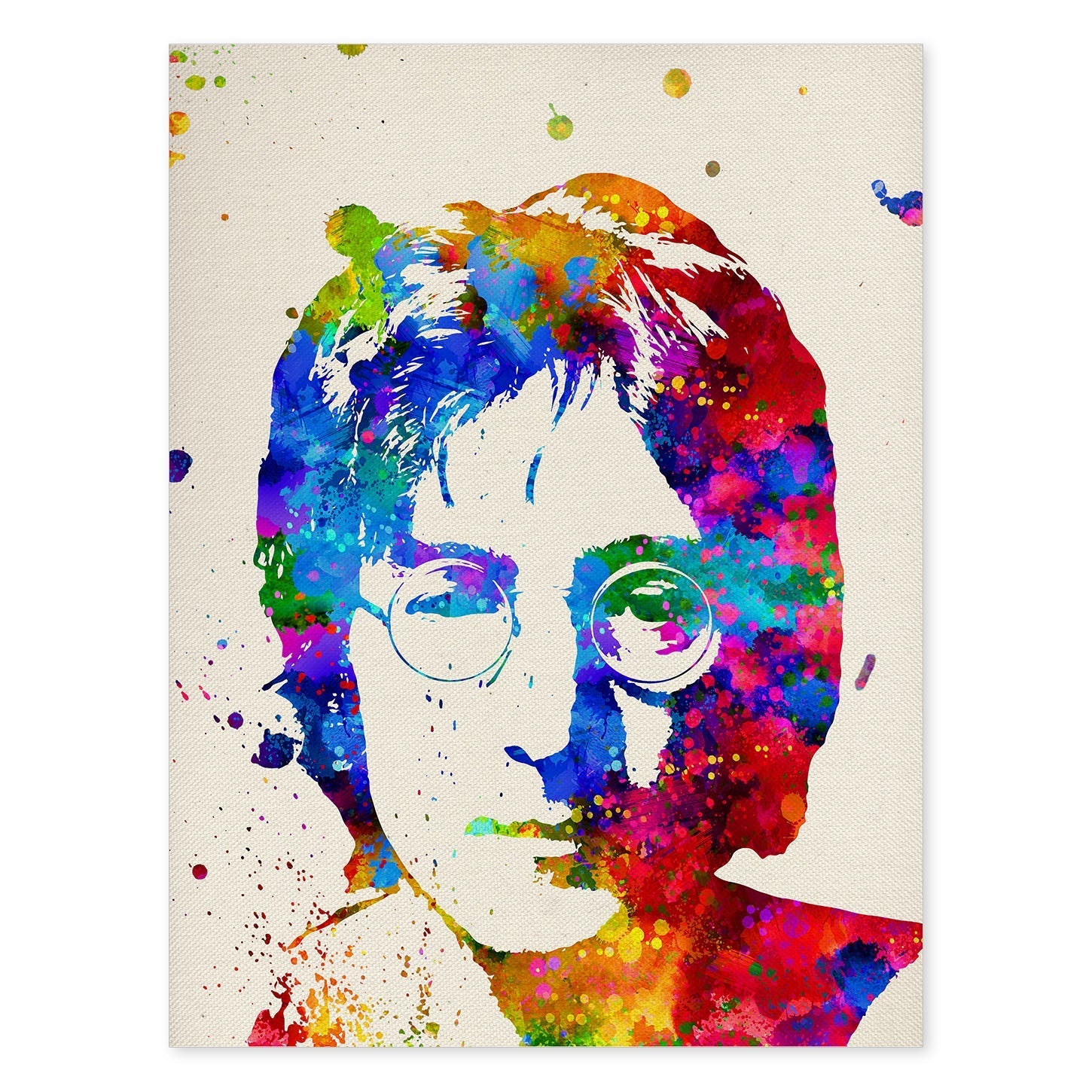 Poster imagen de John Lennon. Posters con diseño acuarela de famosos, actores, músicos-Artwork-Nacnic-A4-Sin marco-Nacnic Estudio SL