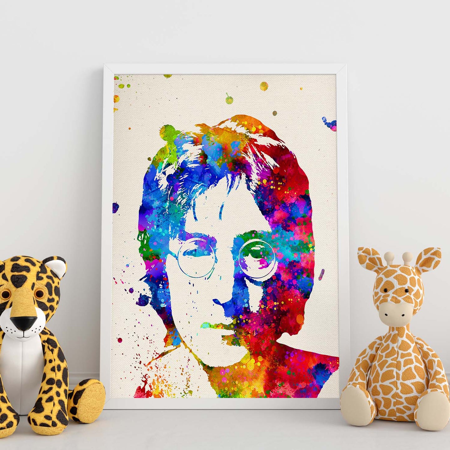 Poster imagen de John Lennon. Posters con diseño acuarela de famosos, actores, músicos-Artwork-Nacnic-Nacnic Estudio SL