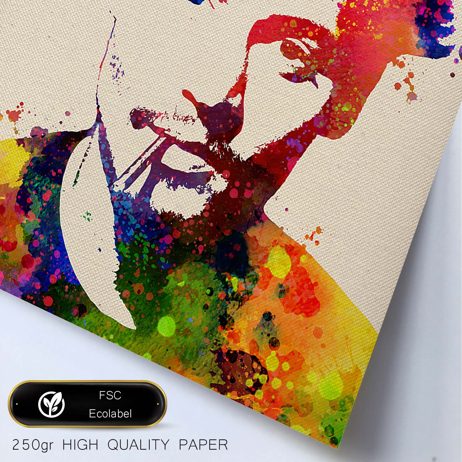 Poster imagen de Johnny depp. Posters con diseño acuarela de famosos, actores, músicos-Artwork-Nacnic-Nacnic Estudio SL
