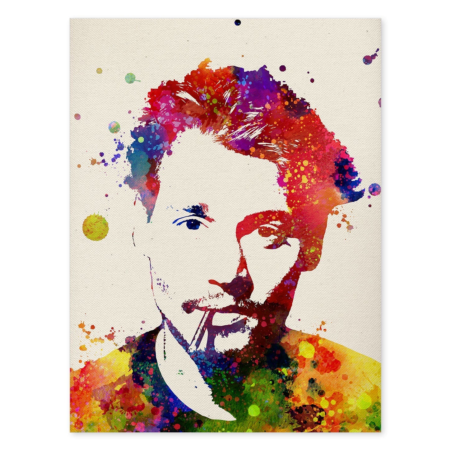 Poster imagen de Johnny depp. Posters con diseño acuarela de famosos, actores, músicos-Artwork-Nacnic-A4-Sin marco-Nacnic Estudio SL