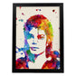 Poster imagen de Michael jackson. Posters con diseño acuarela de famosos, actores, músicos-Artwork-Nacnic-A4-Marco Negro-Nacnic Estudio SL