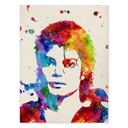 Poster imagen de Michael jackson. Posters con diseño acuarela de famosos, actores, músicos-Artwork-Nacnic-A4-Sin marco-Nacnic Estudio SL