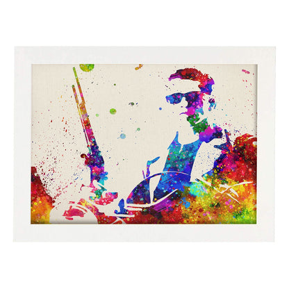 Poster imagen de Terminator. Posters con diseño acuarela de películas y cine.Imágenes del cine y filmes para-Artwork-Nacnic-A4-Marco Blanco-Nacnic Estudio SL