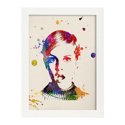 Poster imagen de Twiggy. Posters con diseño acuarela de películas y cine.Imágenes del cine y filmes para-Artwork-Nacnic-A3-Marco Blanco-Nacnic Estudio SL
