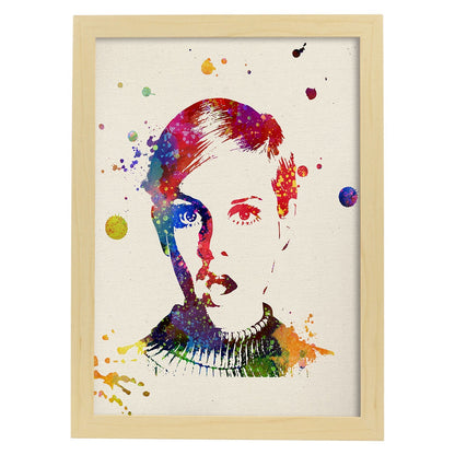 Poster imagen de Twiggy. Posters con diseño acuarela de películas y cine.Imágenes del cine y filmes para-Artwork-Nacnic-A3-Marco Madera clara-Nacnic Estudio SL