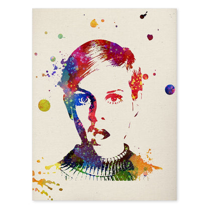 Poster imagen de Twiggy. Posters con diseño acuarela de películas y cine.Imágenes del cine y filmes para-Artwork-Nacnic-A4-Sin marco-Nacnic Estudio SL