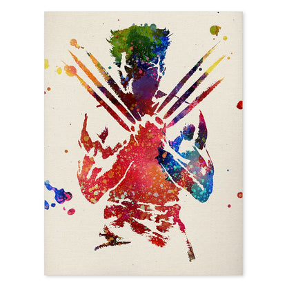 Poster imagen de Wolverine. Posters con diseño acuarela de películas y cine.Imágenes del cine y filmes para-Artwork-Nacnic-A4-Sin marco-Nacnic Estudio SL