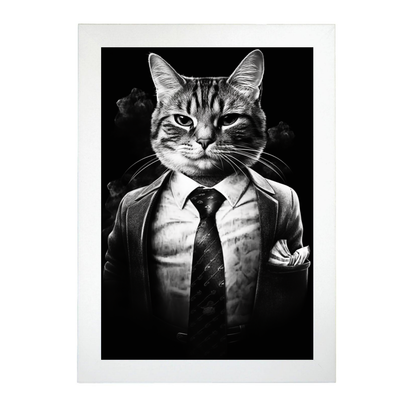 Lámina de Impuesto de Gato en Blanco y Negro