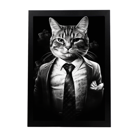 Lámina de Impuesto de Gato en Blanco y Negro