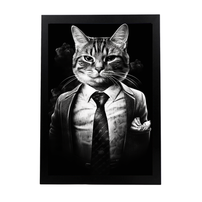 Lámina de Impuesto de Gato en Blanco y Negro