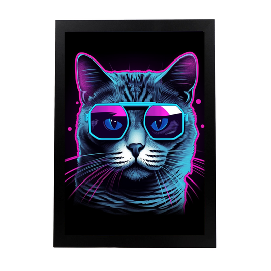 Póster Vaporwave Impuesto Gato