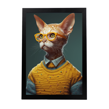 Póster de Gato Vestido con Suéter