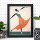 Póster Minimalista de Bailarina en Madera