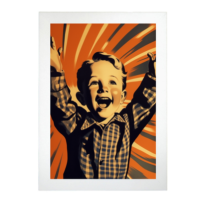 Cartel de Niño Emocionado en Póster