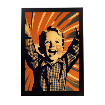 Cartel de Niño Emocionado en Póster