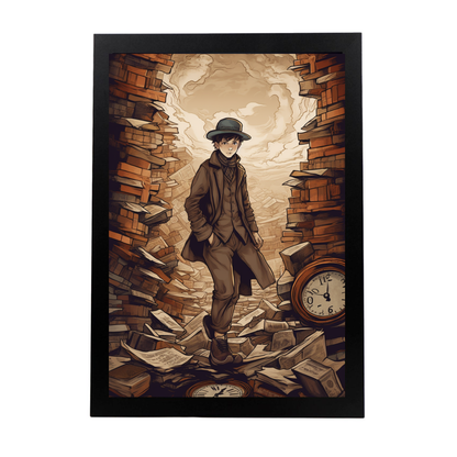Póster Niño Sherlock Holmes con Reloj