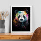 Póster de Panda con Salpicaduras de Acuarela Colorida